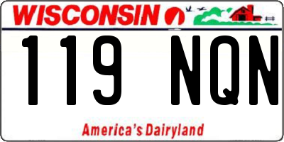 WI license plate 119NQN