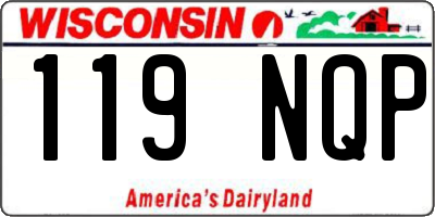 WI license plate 119NQP
