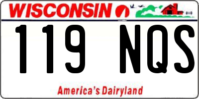 WI license plate 119NQS