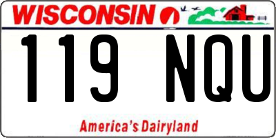 WI license plate 119NQU