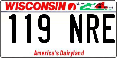 WI license plate 119NRE