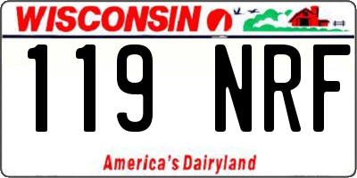 WI license plate 119NRF