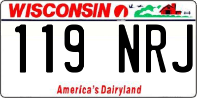 WI license plate 119NRJ