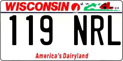 WI license plate 119NRL