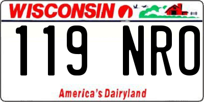 WI license plate 119NRO