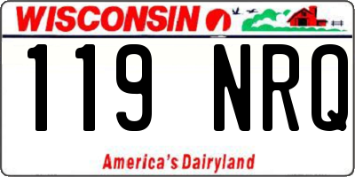 WI license plate 119NRQ