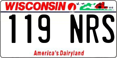 WI license plate 119NRS