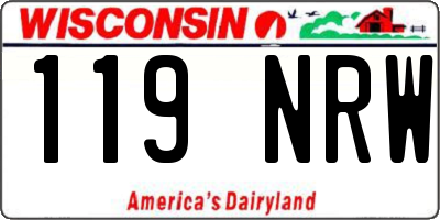 WI license plate 119NRW