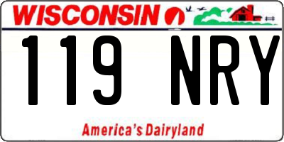 WI license plate 119NRY