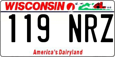 WI license plate 119NRZ