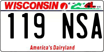 WI license plate 119NSA