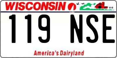 WI license plate 119NSE