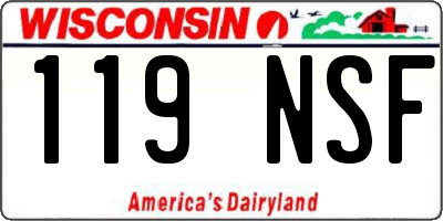 WI license plate 119NSF