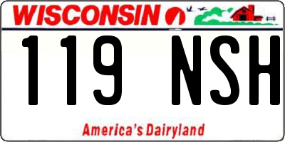 WI license plate 119NSH