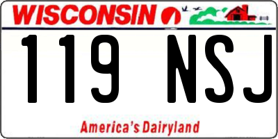 WI license plate 119NSJ