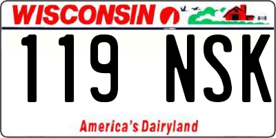 WI license plate 119NSK