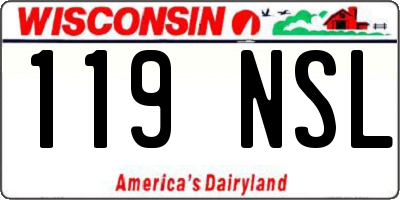 WI license plate 119NSL