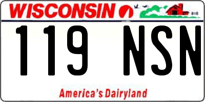 WI license plate 119NSN