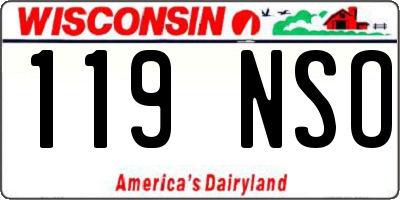 WI license plate 119NSO