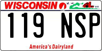 WI license plate 119NSP