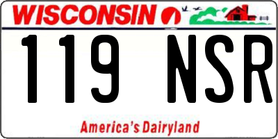 WI license plate 119NSR