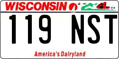 WI license plate 119NST