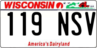 WI license plate 119NSV