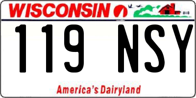 WI license plate 119NSY