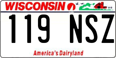 WI license plate 119NSZ