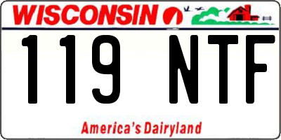 WI license plate 119NTF