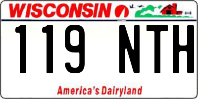 WI license plate 119NTH