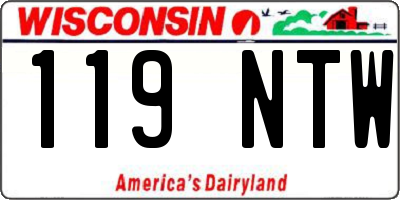 WI license plate 119NTW