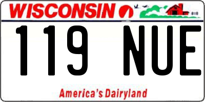 WI license plate 119NUE