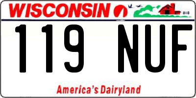WI license plate 119NUF