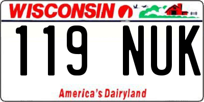 WI license plate 119NUK
