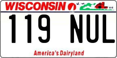 WI license plate 119NUL