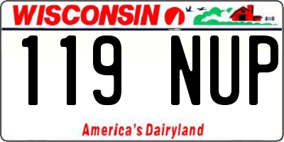 WI license plate 119NUP