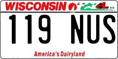 WI license plate 119NUS