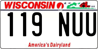 WI license plate 119NUU