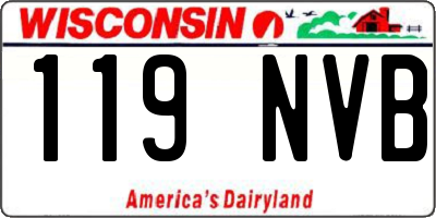 WI license plate 119NVB