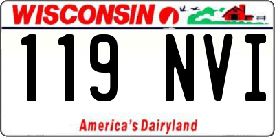 WI license plate 119NVI