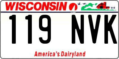 WI license plate 119NVK