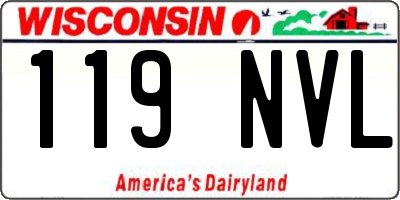 WI license plate 119NVL