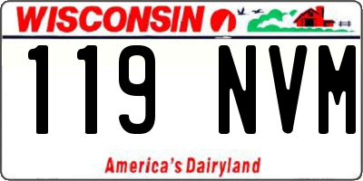 WI license plate 119NVM