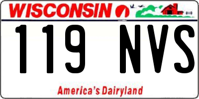 WI license plate 119NVS