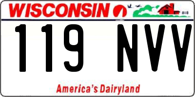 WI license plate 119NVV