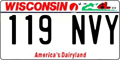 WI license plate 119NVY
