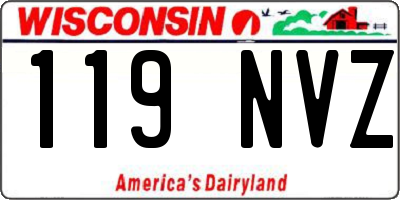 WI license plate 119NVZ
