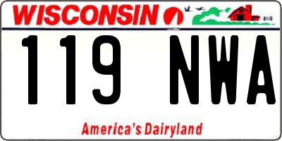 WI license plate 119NWA