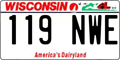 WI license plate 119NWE
